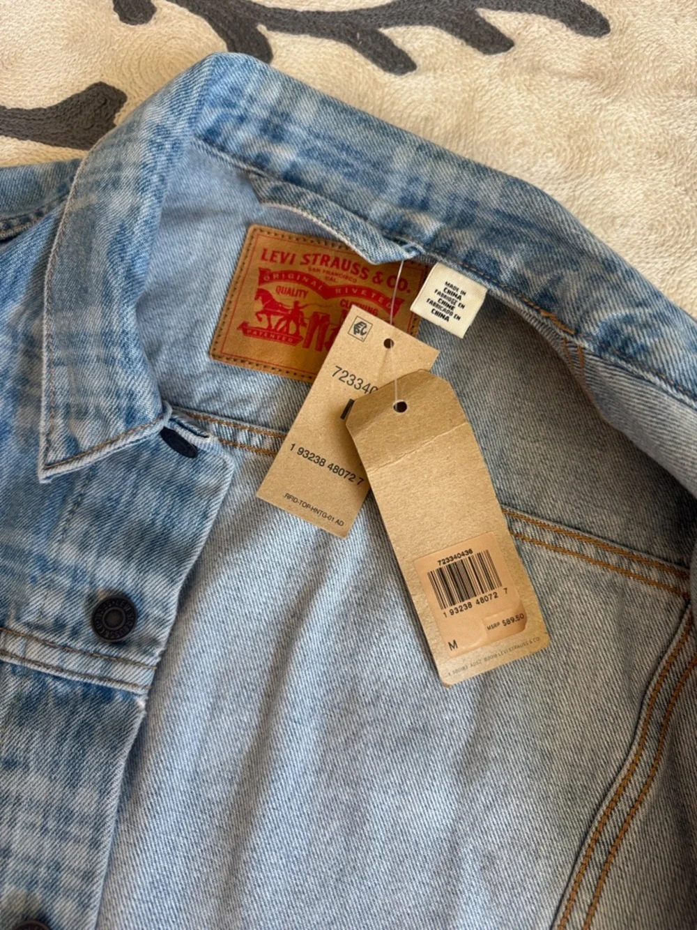 Levi's Light Blue Plaid Denim Jacket - Picture 7 of 7